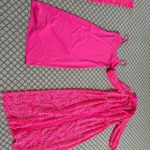 Lilly Pulitzer Vibrant Pink Eyelet dress with slip and belt size 00